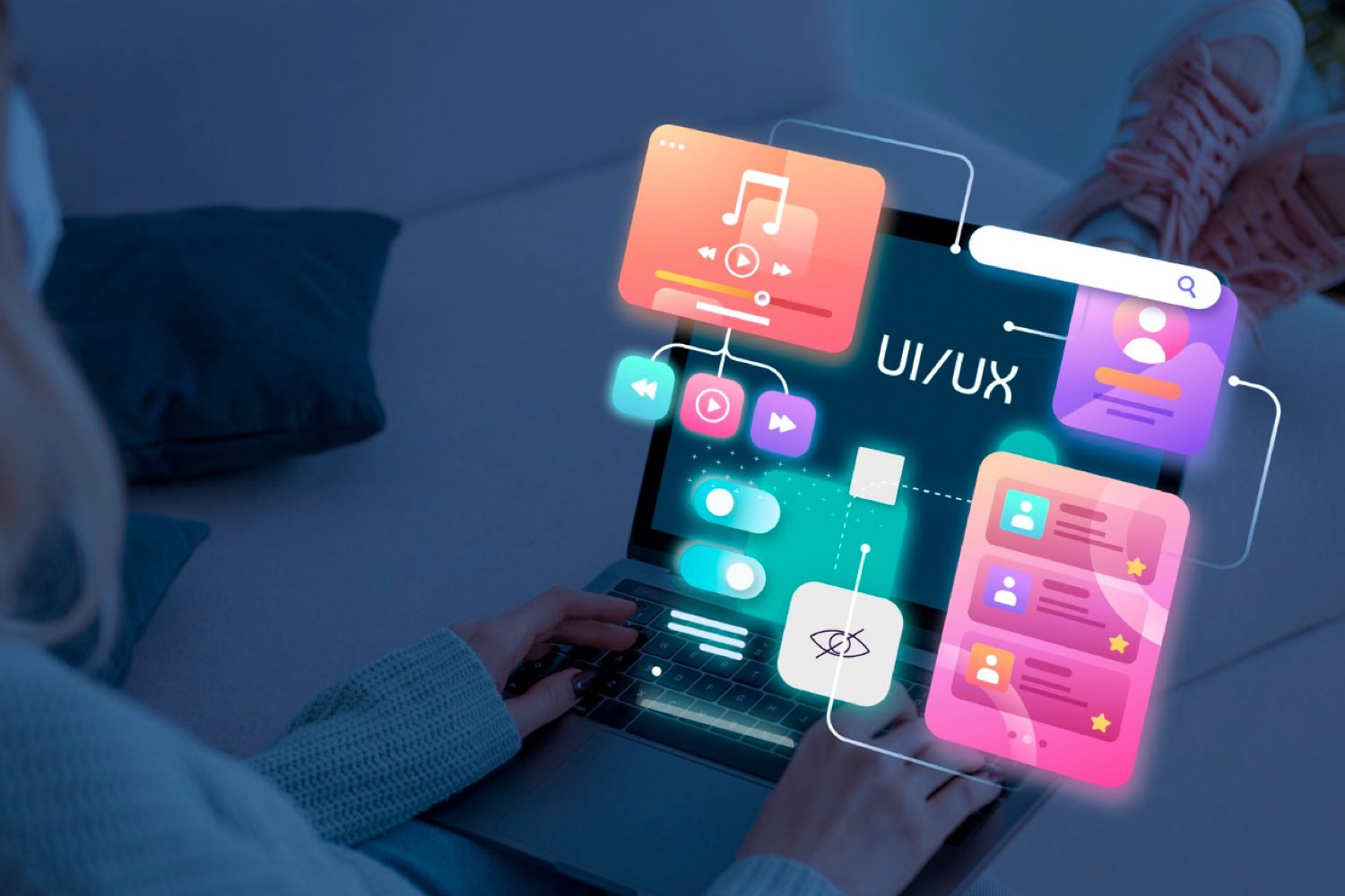 Persona explorando opciones en una tablet